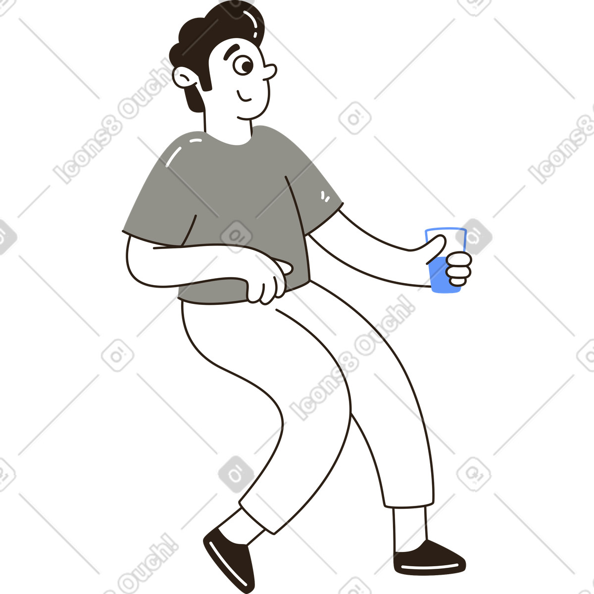 Man with glass illustration chill clipart image collection available in PNG