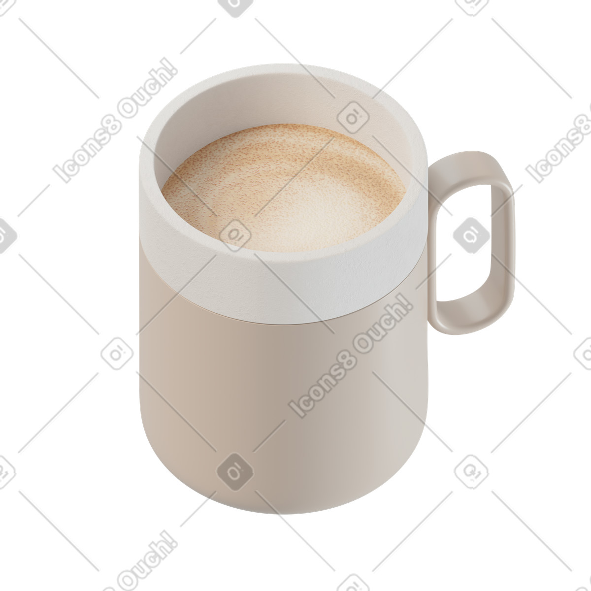 Ilustración Taza de café en estilo 3D Modern a descargar en PNG y SVG