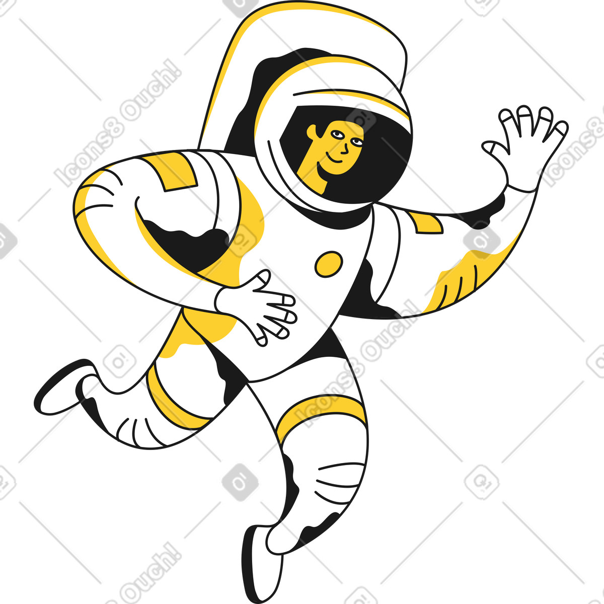 Taxi スタイルの 宇宙飛行士 のアニメーションイラストをGIF、Lottie (JSON)、AEでダウンロード