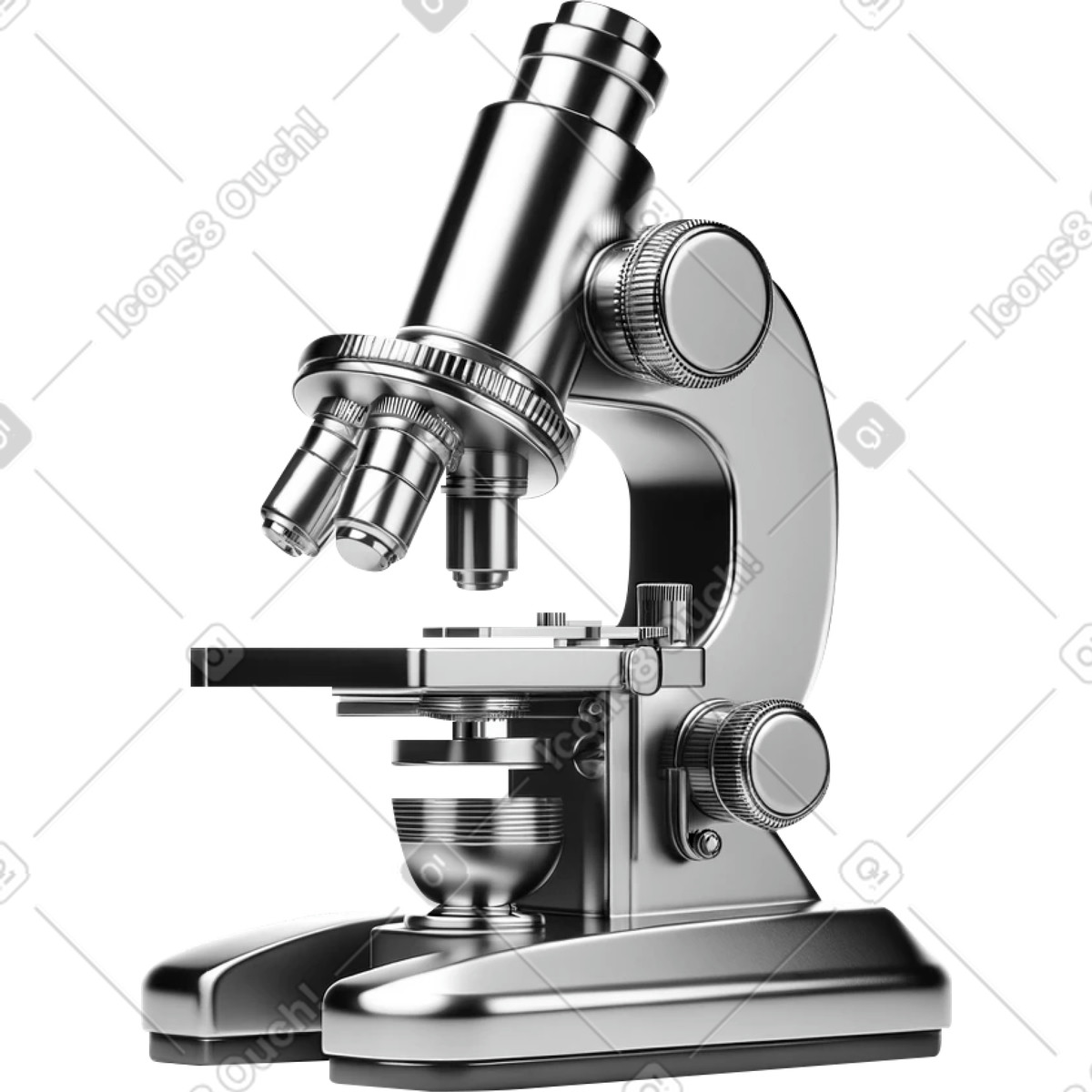 Illustration Microscope chromé dans le style Chromed à télécharger aux formats PNG, SVG