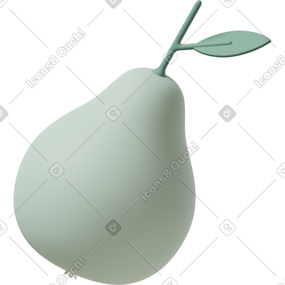 Ilustração de Green pear em no estilo 3D Casual life para baixar em PNG, SVG