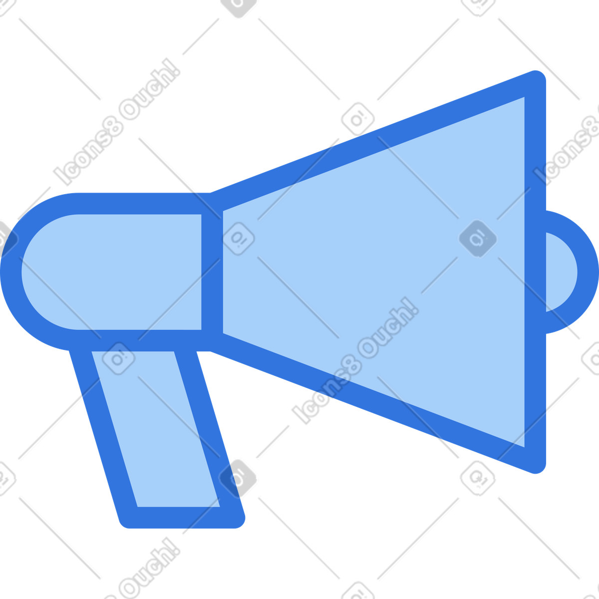 Megaphone icon illustration in Sky style download in PNG, SVG
