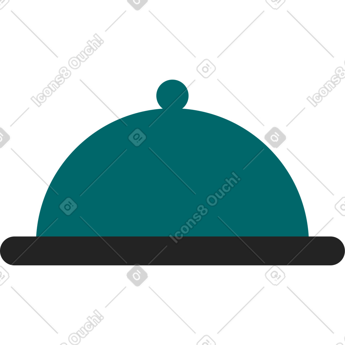 Ilustración Plato de camarero en estilo Sammy Line a descargar en PNG y SVG