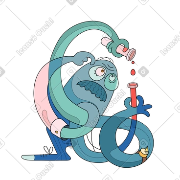Scientist holding test tubes in both hands PNG, SVG