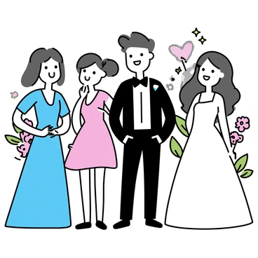 A group of four teenagers posing for prom photos in a garden. Two girls are on the left, one wearing a long, light blue gown and the other in a knee-length pink dress. The boy next to them is dressed in a black tuxedo with a matching bow tie. On the right, another girl in a flowing white gown stands next to a boy, who is wearing a navy suit with a white shirt and a light blue tie. They are all smiling, surrounded by blooming flowers and green foliage in the background.