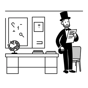 Abraham Lincoln receiving a telegraph message during the Civil War
