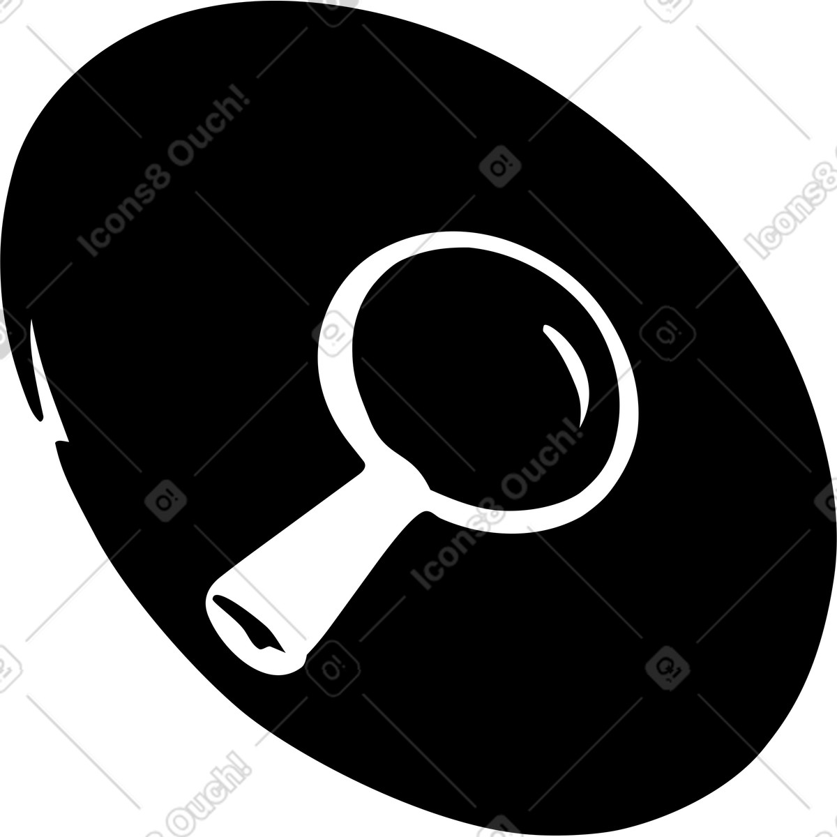 Circle with magnifying glass-Illustration im Line-Stil als Download in PNG, SVG