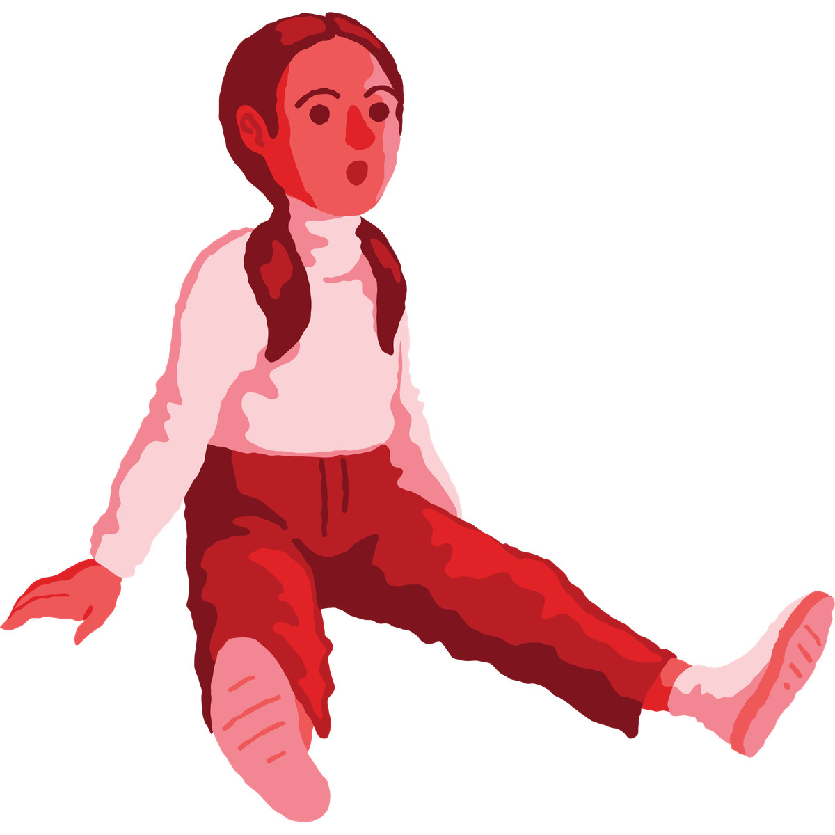 Girl sitting-Illustration im Cherry-Stil als Download in PNG, SVG