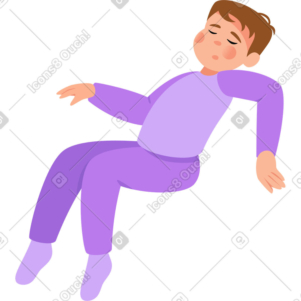 Schlafender junge-Illustration im Lagom-Stil als Download in PNG, SVG
