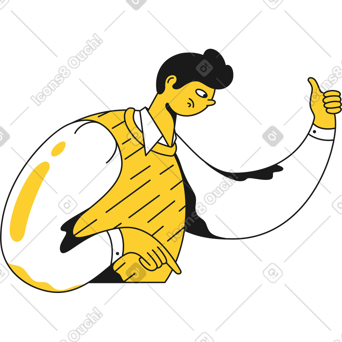 Taxi スタイルの 2 つの腕を持つ忙しい男 のイラストをPNG、SVG形式でダウンロード