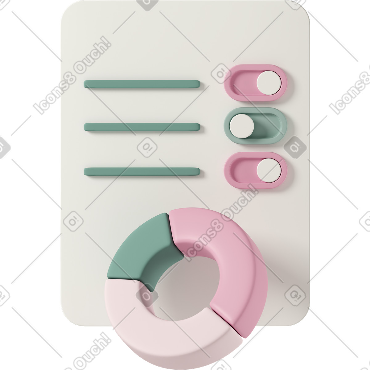 Ilustração animada de Pie chart em no estilo 3D Casual life para baixar em GIF, Lottie (JSON), AE