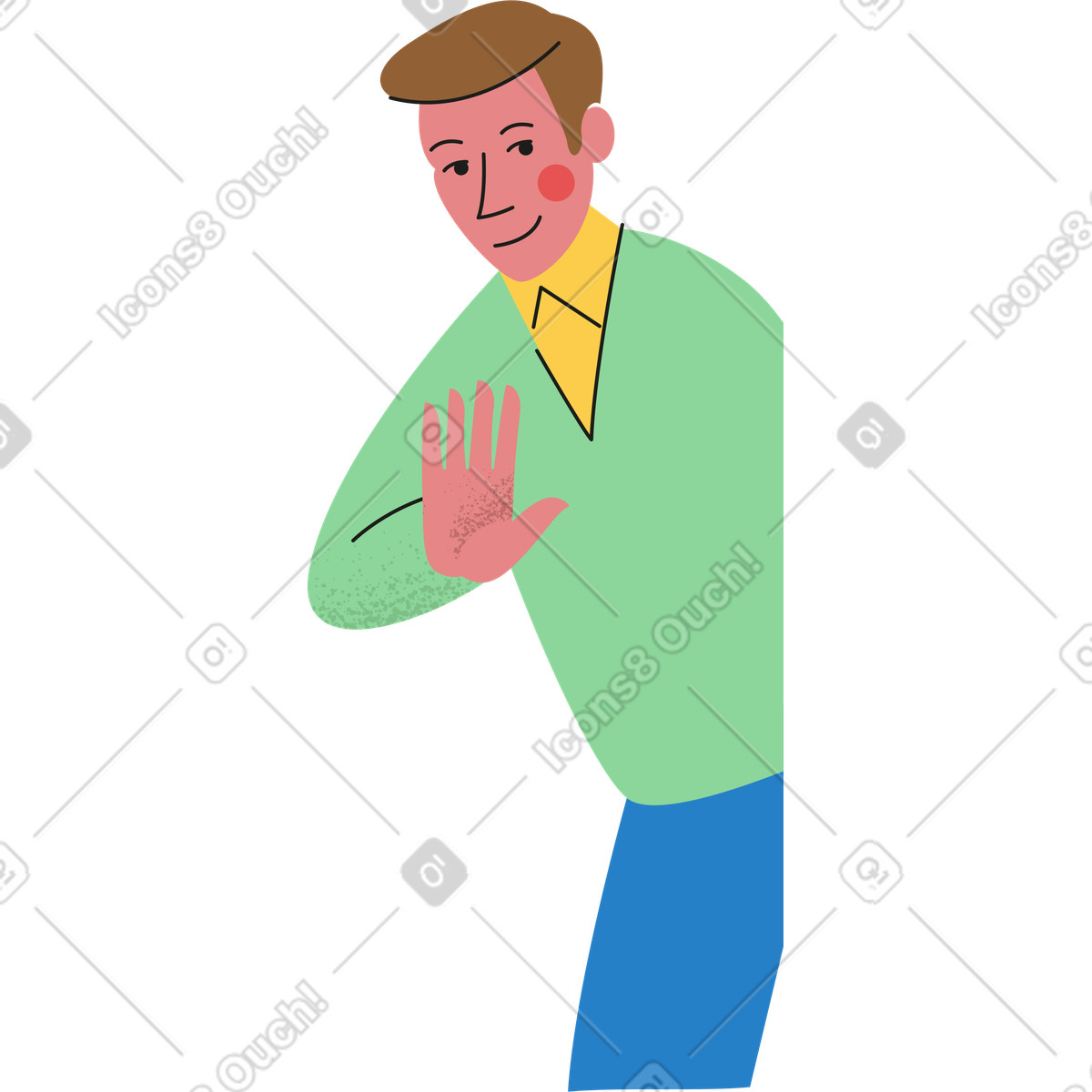 下载 Pale 风格的 举手的男人 插画，支持 PNG、SVG 格式