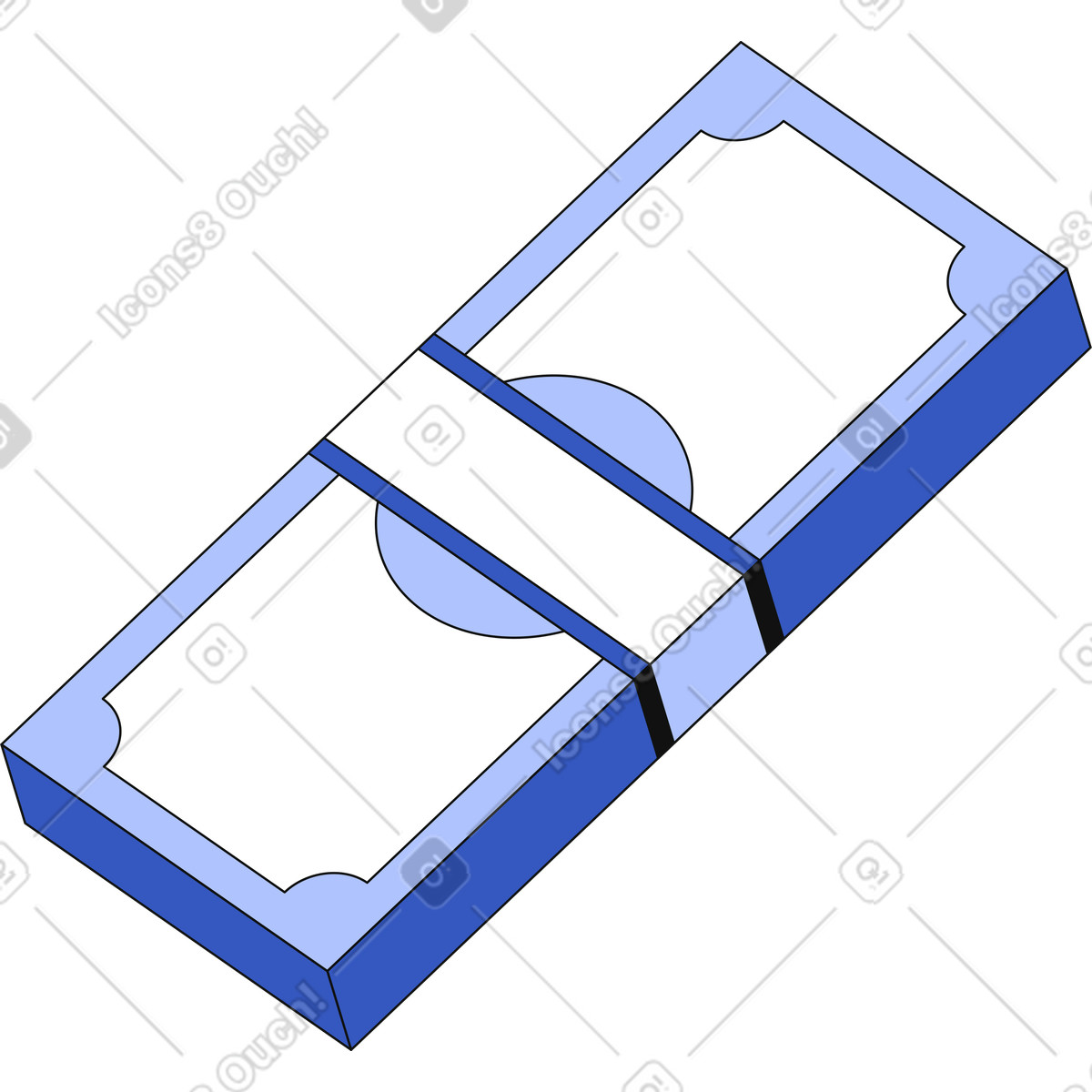 下载 Techny 风格的 叠钞票 插画，支持 PNG、SVG 格式
