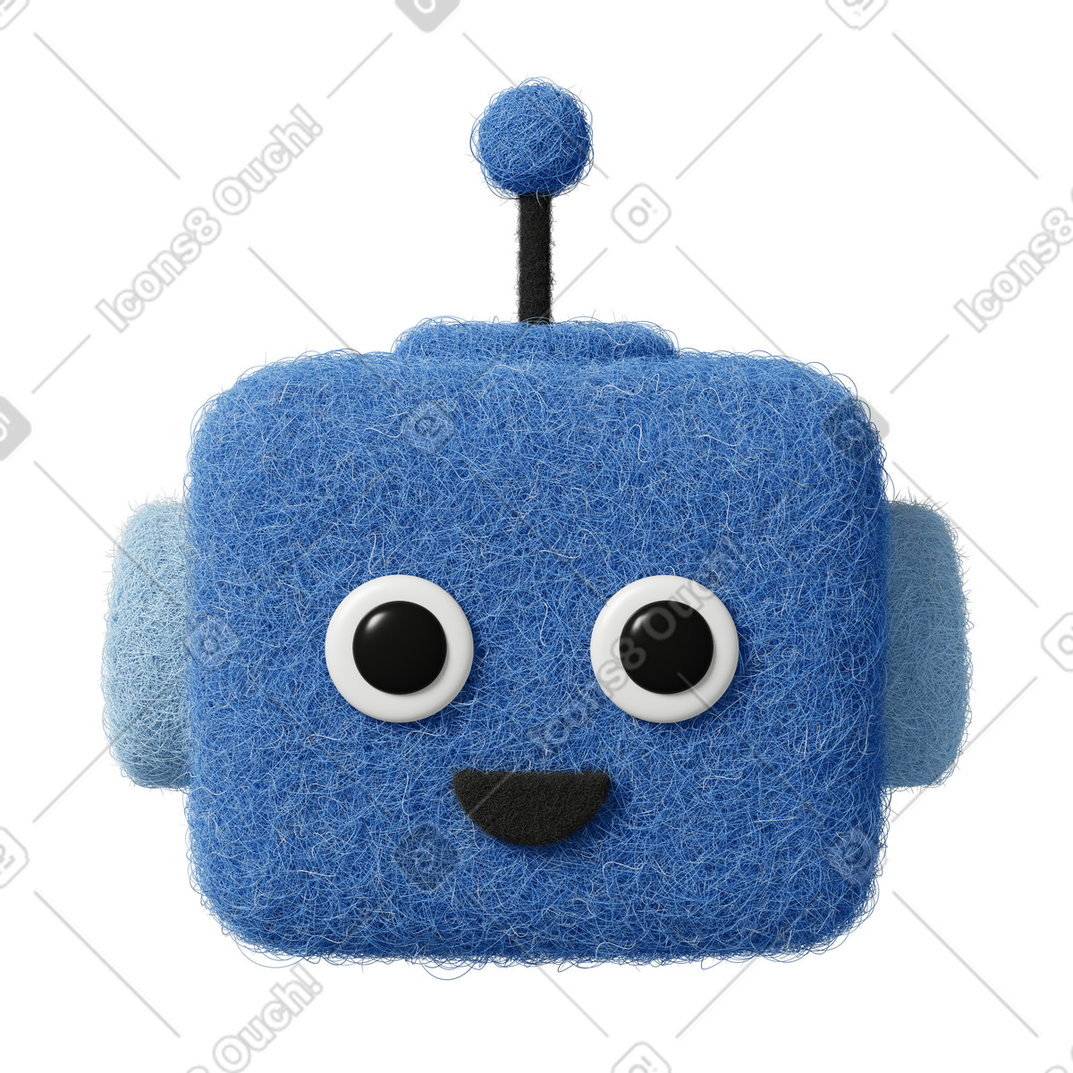 Fuzzy スタイルの Chatbot head のイラストをPNG、SVG形式でダウンロード