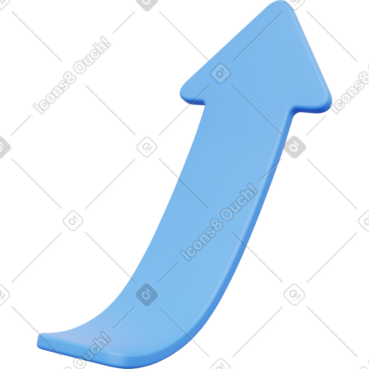 Up arrow icon, trend arrow, success and progress concept illustration in PNG, SVG