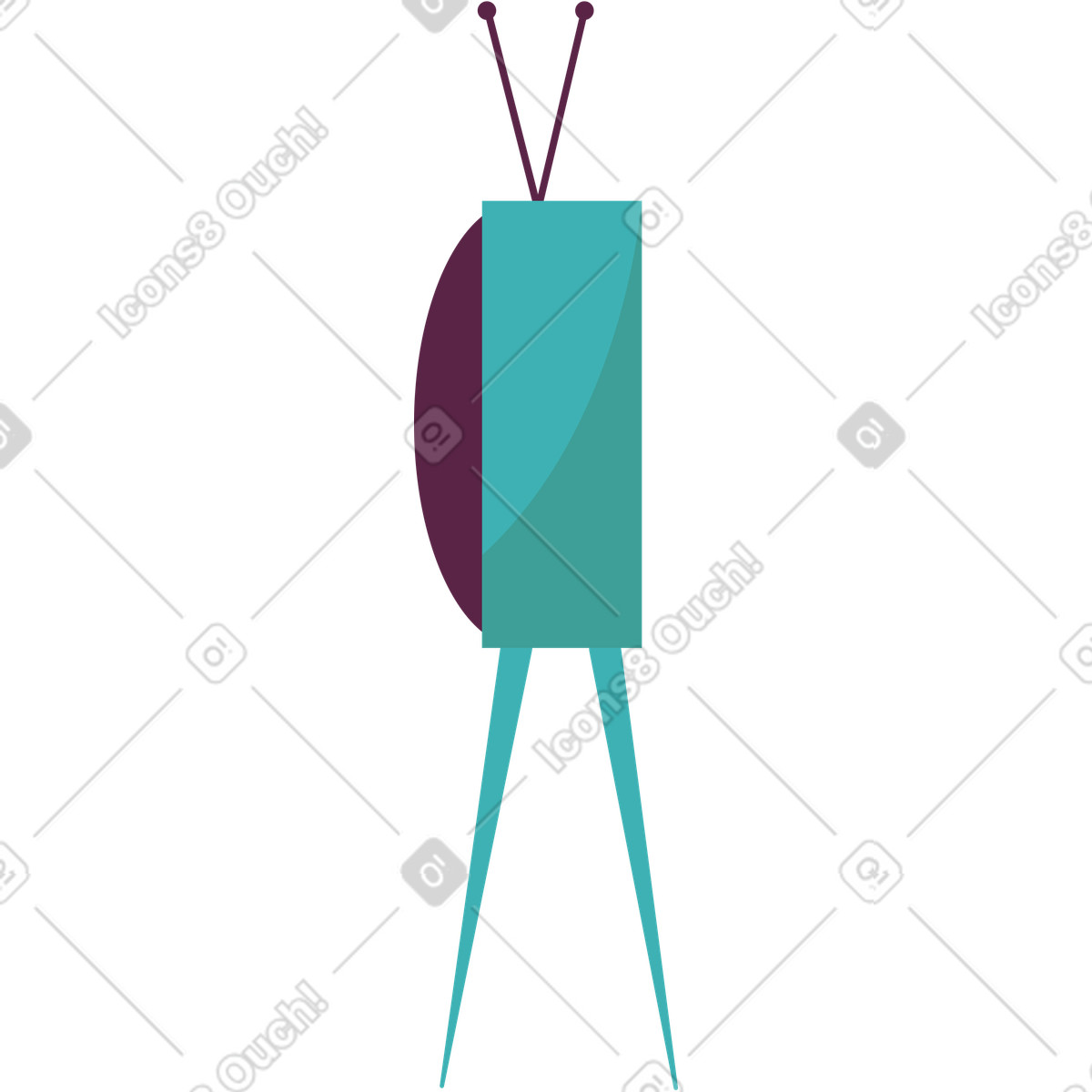 Ilustración Tv vieja en estilo Sammy a descargar en PNG y SVG