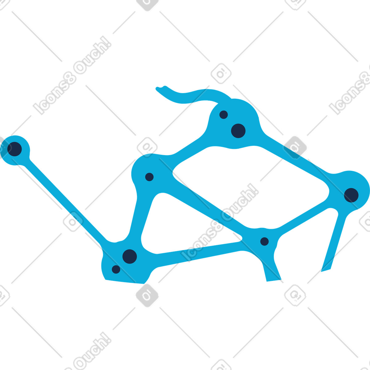 Catena di neuroni illustrazione in stile Flame scarica in PNG, SVG