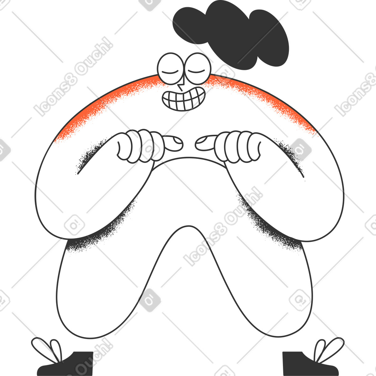 Mädchen-Illustration im Crayon-Stil als Download in PNG, SVG