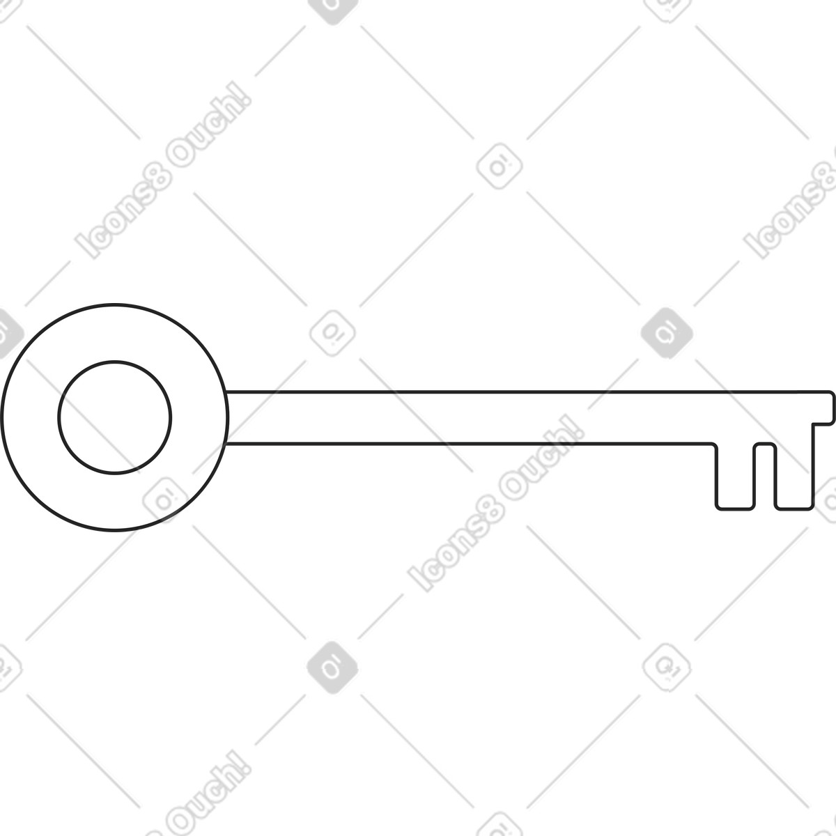 Big key illustration in Sammy Line style download in PNG, SVG