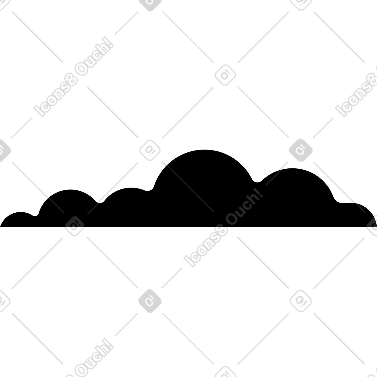 Black cloud illustration in Flat style download in PNG, SVG