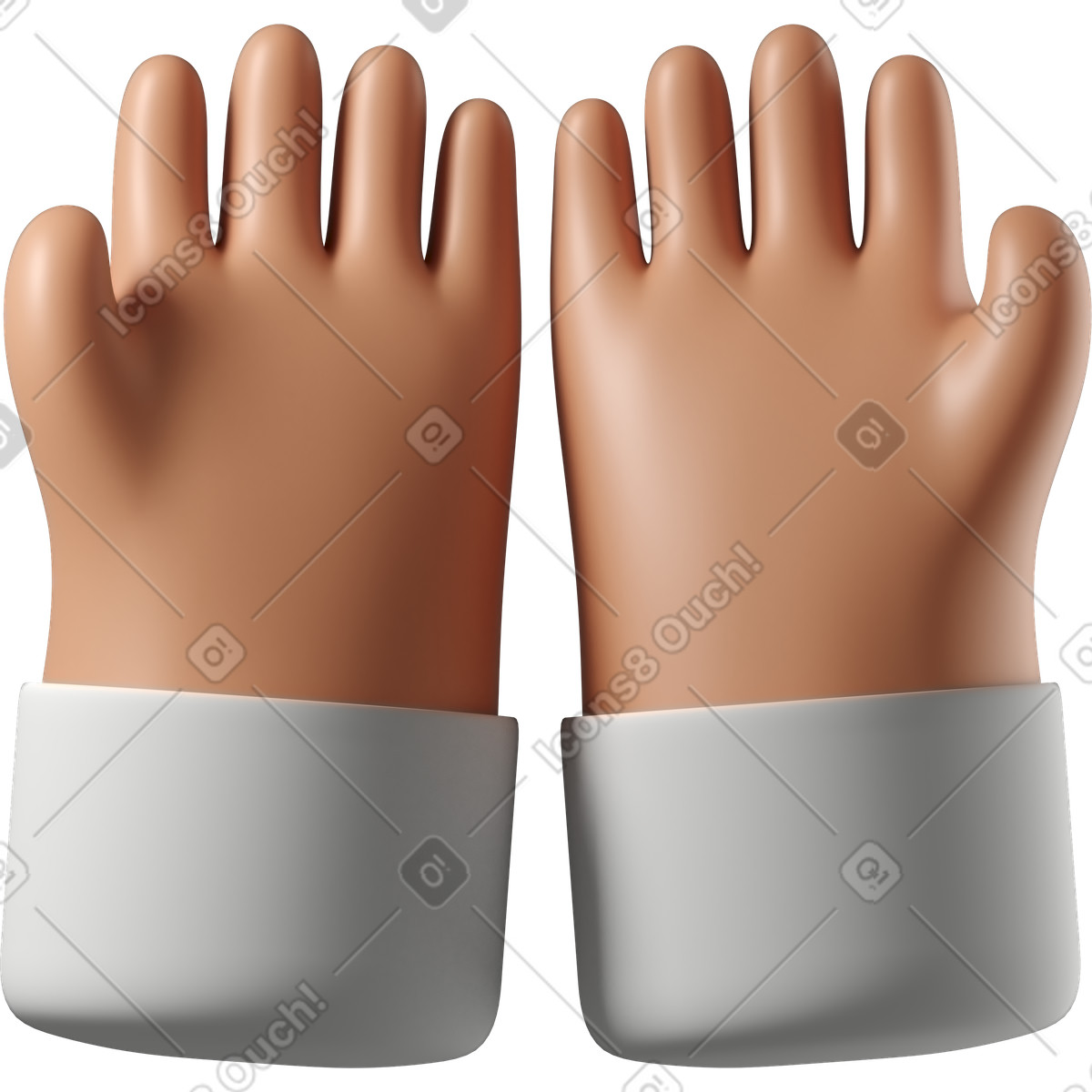 3D Hands Fun&Wild 스타일의 검게 그을린 컵 손 일러스트레이션 PNG, SVG 다운로드