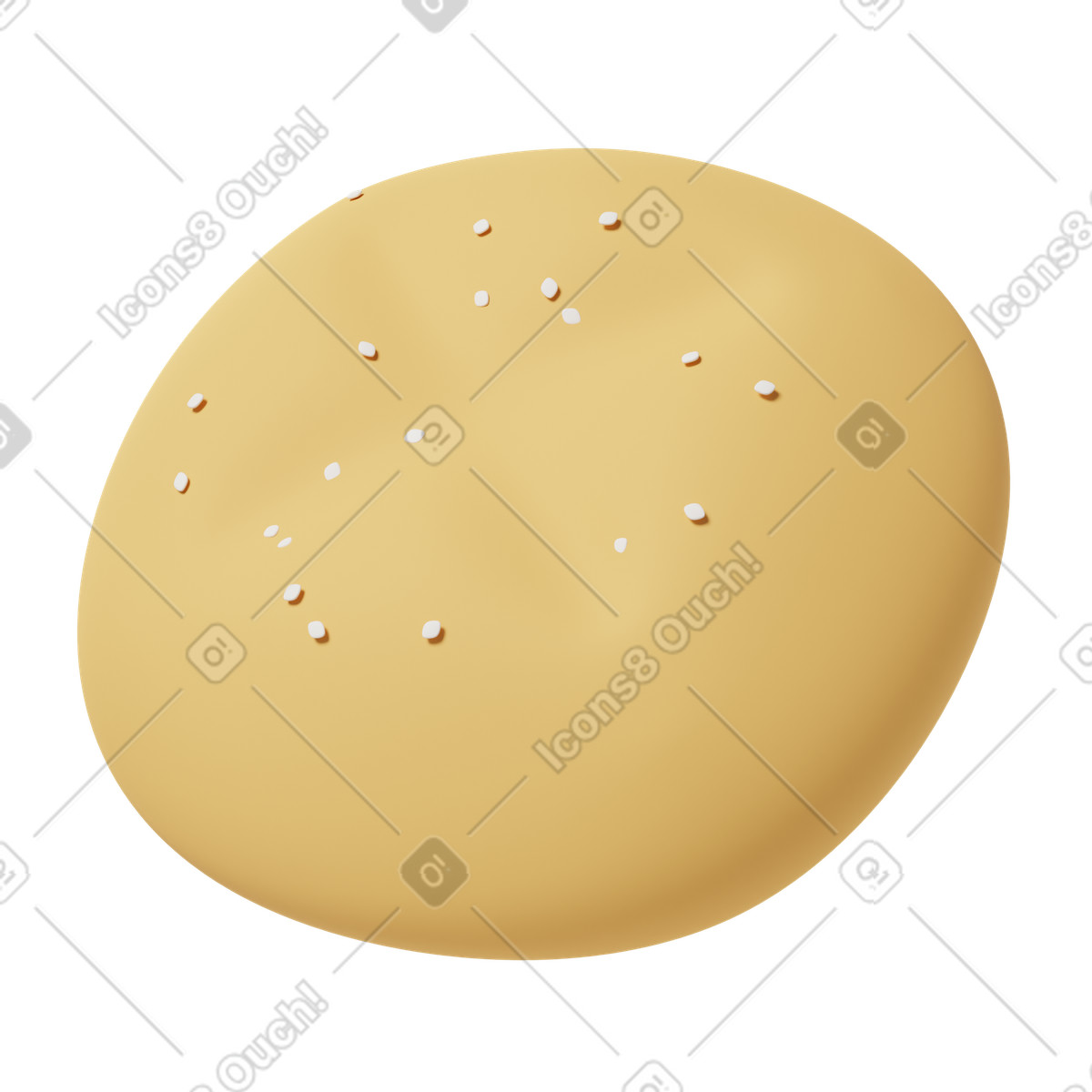 Sesame bun illustration in 3D Casual life style download in PNG, SVG