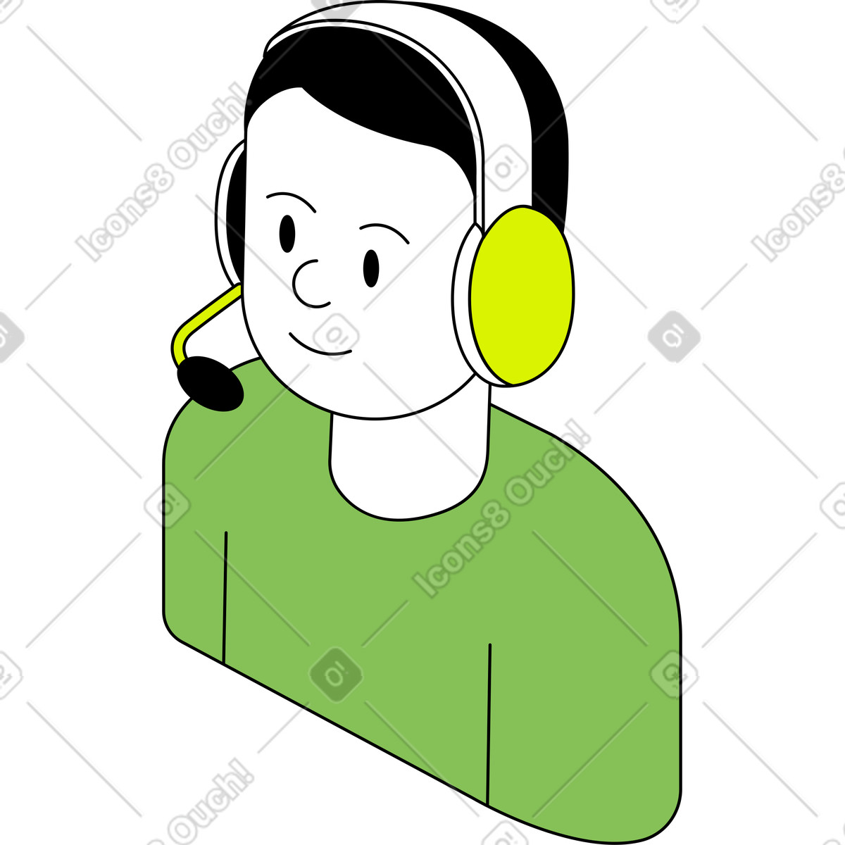Consulente di supporto maschile illustrazione in stile Isometric scarica in PNG, SVG