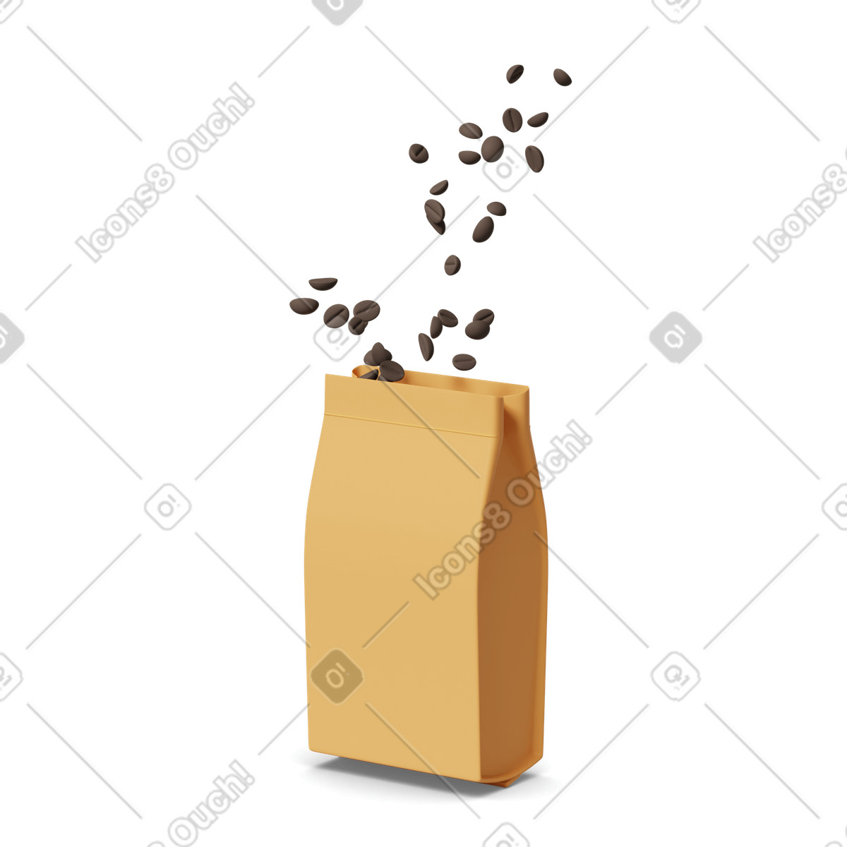 Open coffee pack illustration in 3D Casual life style download in PNG, SVG