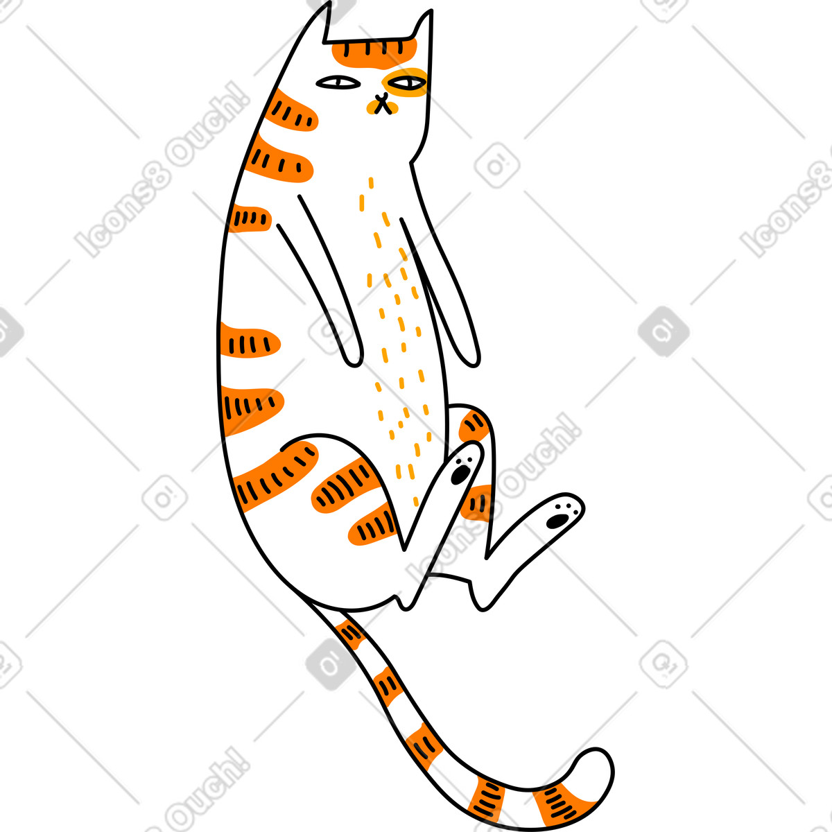 Cat illustration in Purr style download in PNG, SVG