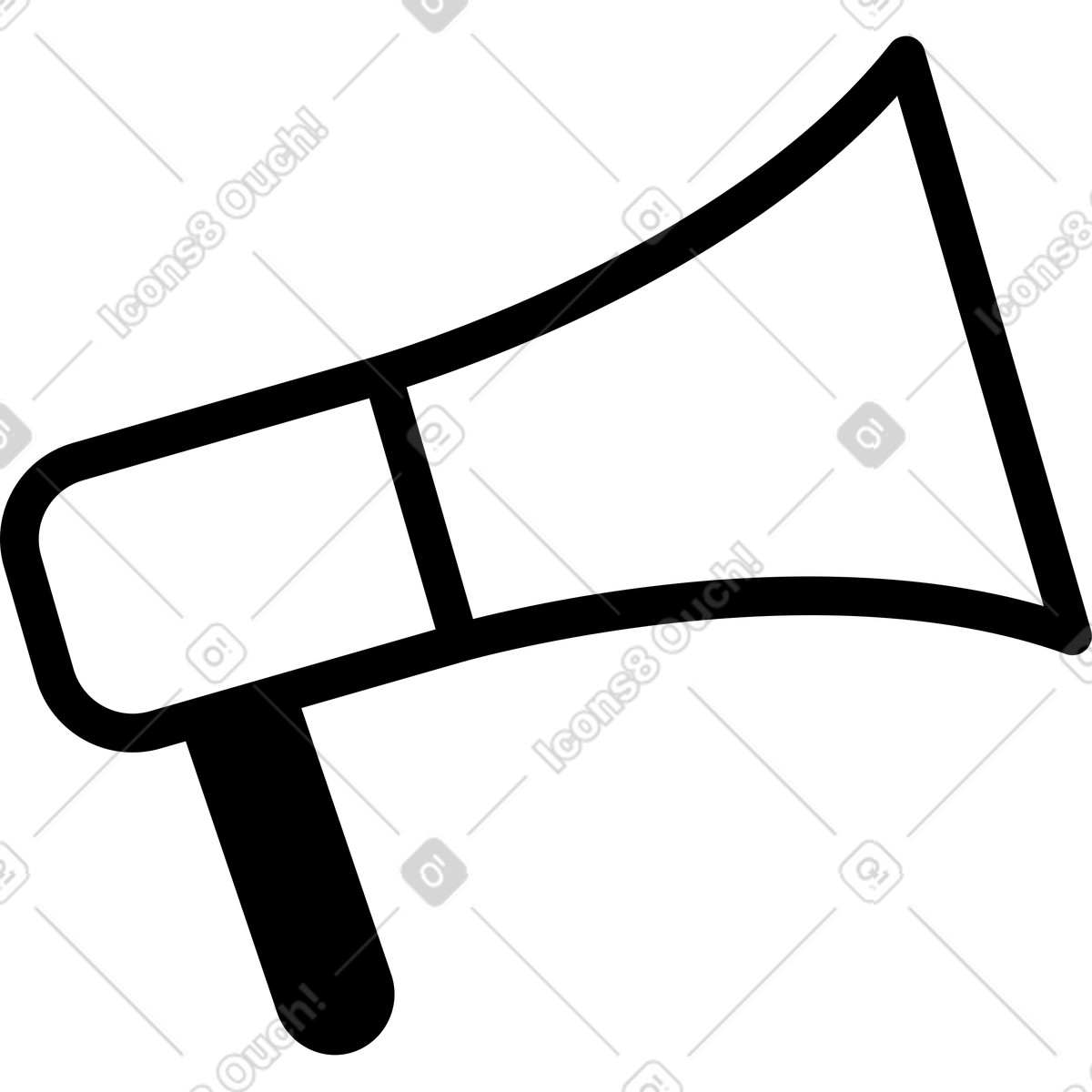 Ilustración Megáfono blanco en estilo Transistor a descargar en PNG y SVG