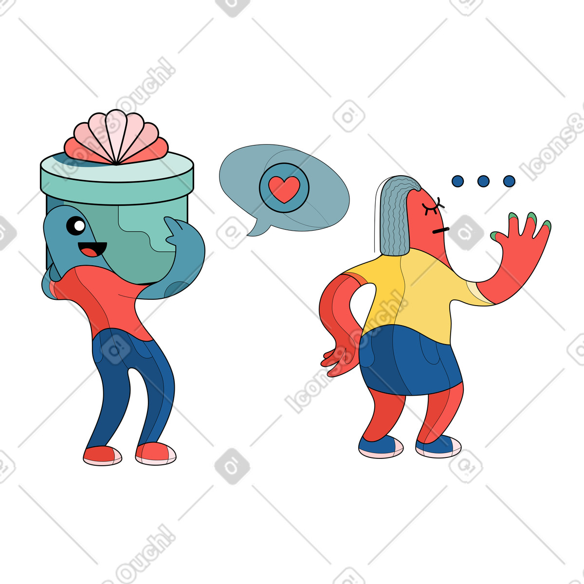 Rifiuto illustrazione in stile Surr scarica in PNG, SVG