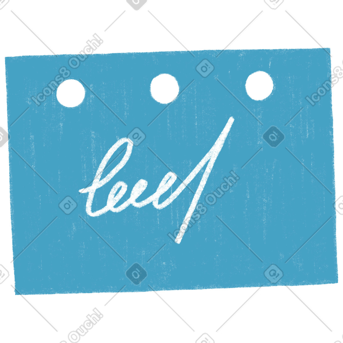 Ilustração de Blue sheet of paper with the inscription em no estilo Tutti para baixar em PNG, SVG