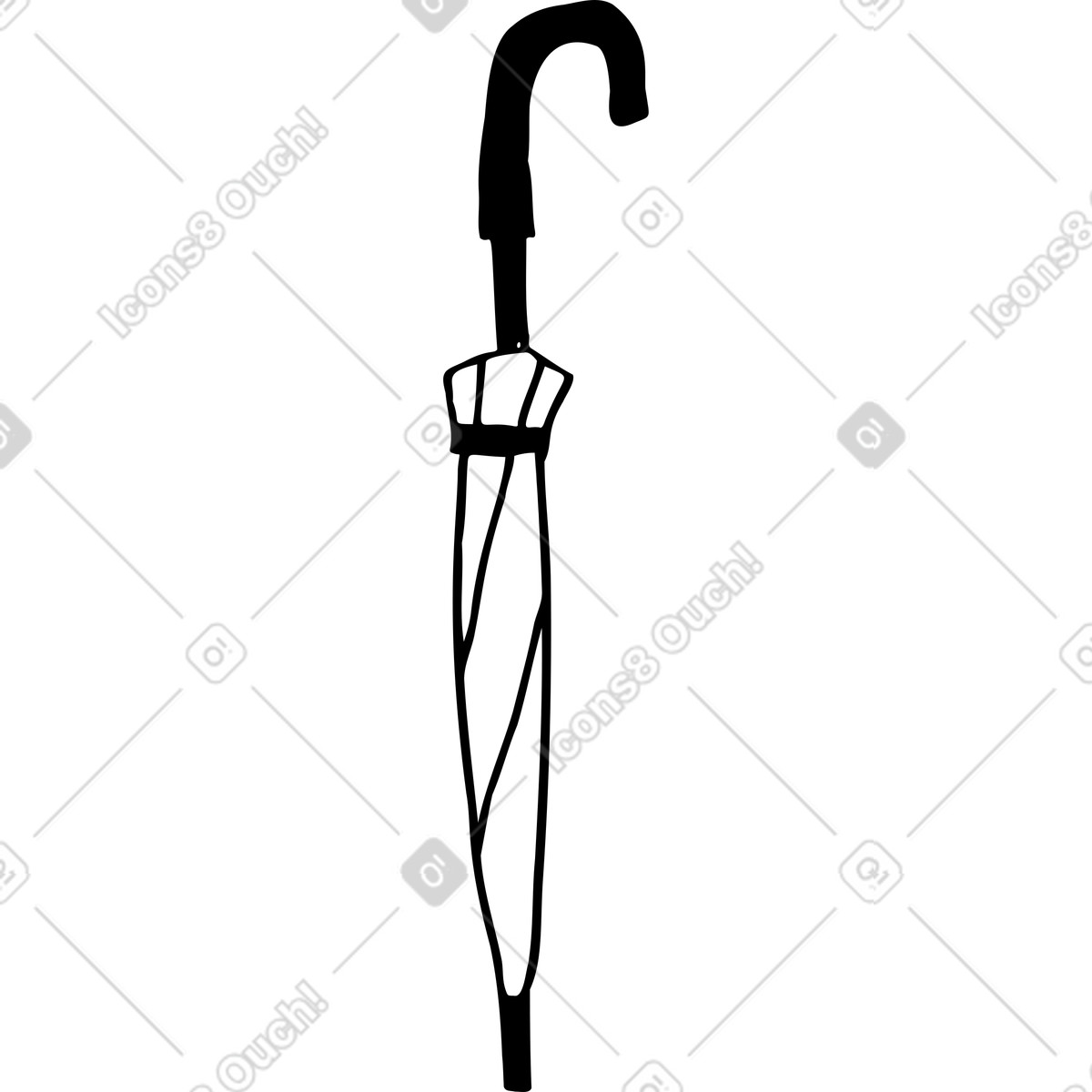 Schirm vollständig geschlossen-Illustration im Marks-Stil als Download in PNG, SVG