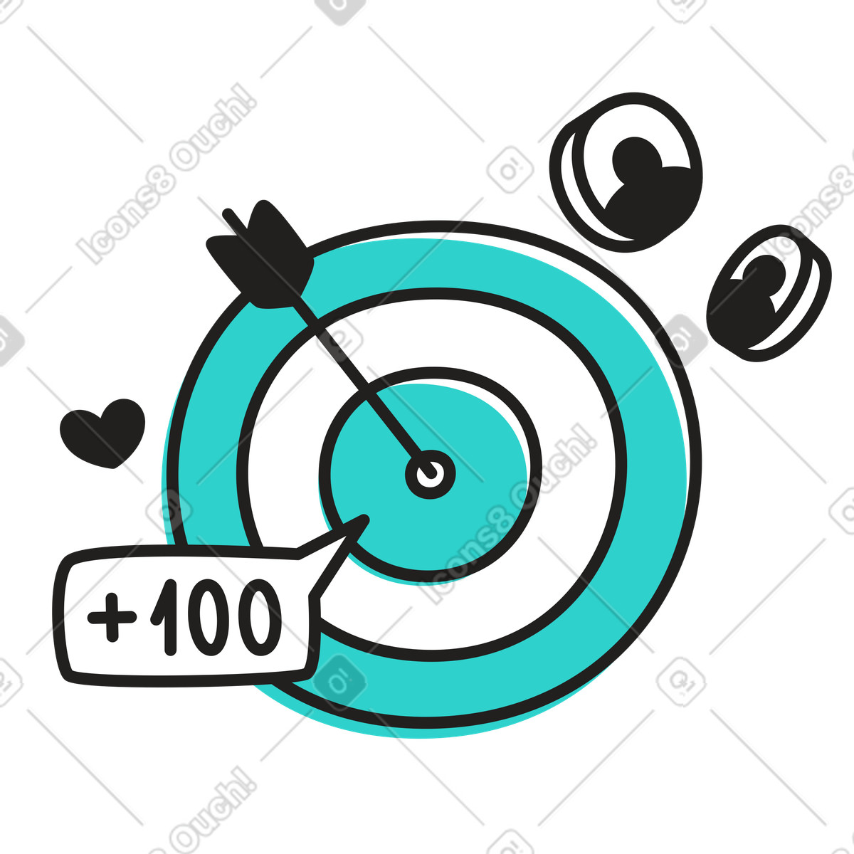 Pubblicità mirata e marketing di precisione illustrazione in stile Little scarica in PNG, SVG