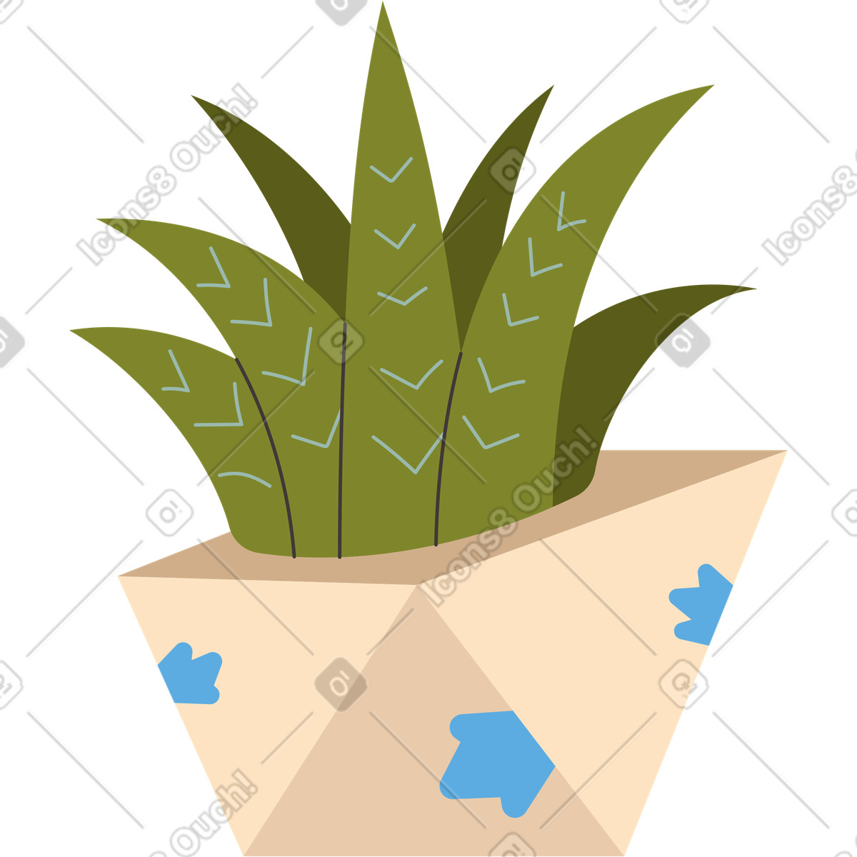 Blumen in der vase-Illustration im Dizzy-Stil als Download PNG, SVG