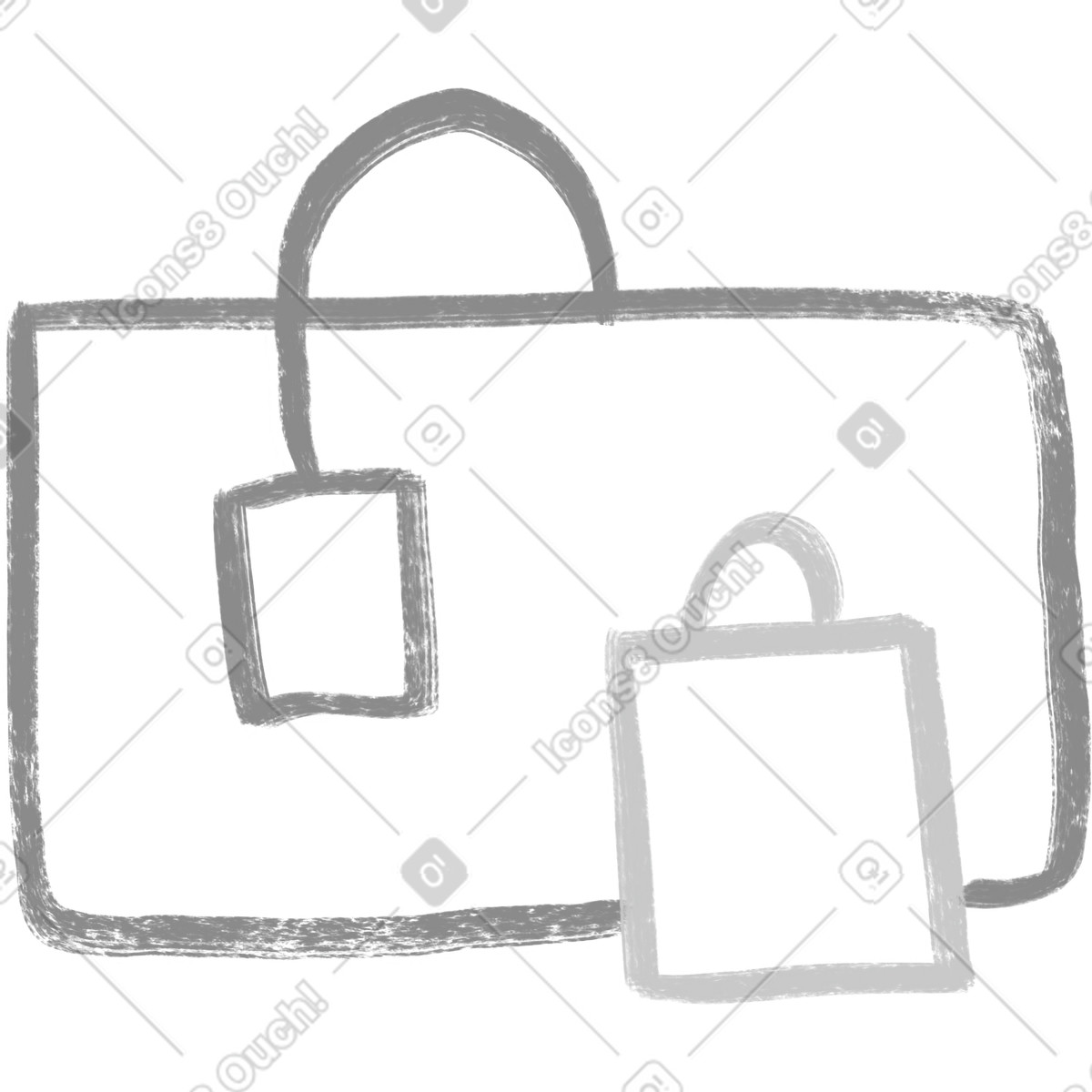 Two gray paper bags illustrazione in stile Company scarica in PNG, SVG