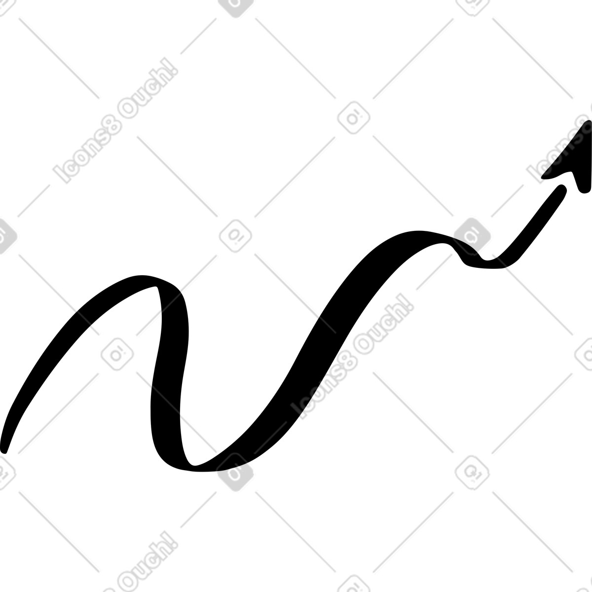 Wavy arrow up illustration in Line style download in PNG, SVG