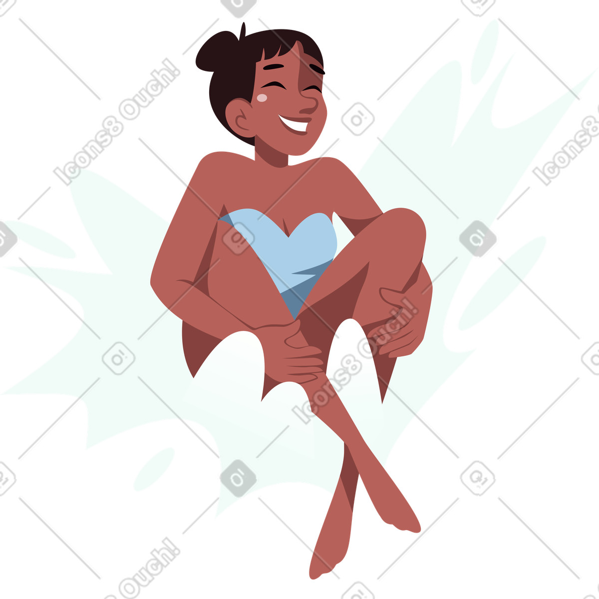 下载 Vivid 风格的 女孩跳入水中 插画，支持 PNG、SVG 格式