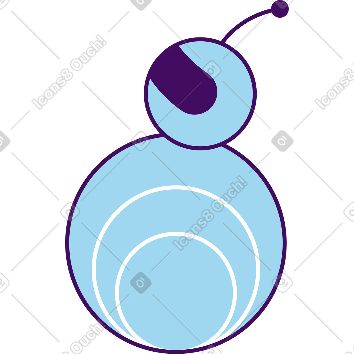 Ilustración Bola de robot en estilo Simplistic a descargar en PNG y SVG