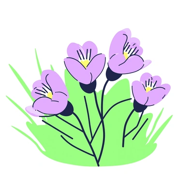 A cluster of evening primroses is swaying gently in a breeze during the evening. The flowers, with their delicate petals, are positioned with varying angles, showcasing their vibrant forms. The leaves surrounding the flowers are lush and green, creating a soft background. The evening sky casts a muted light, highlighting the contours of the petals and leaves, while a few wisps of grass sway alongside the primroses.