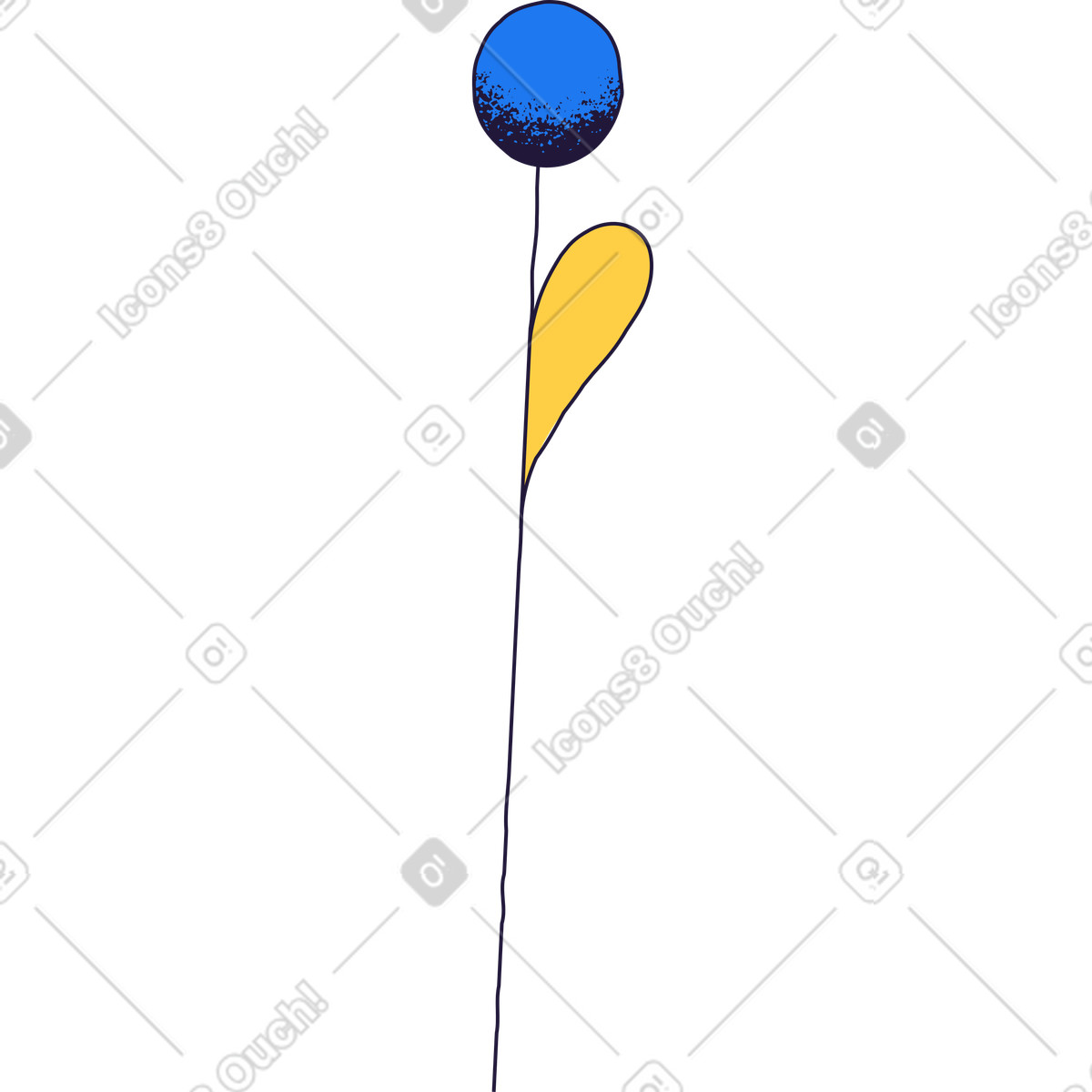 Blume-Illustration im Conifer-Stil als Download in PNG, SVG