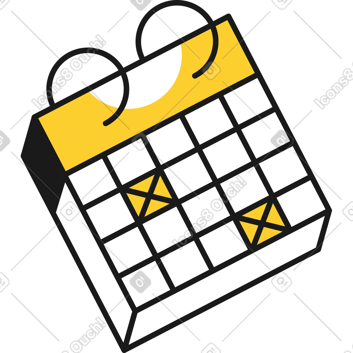 Calendario ad anello spesso illustrazione in stile Taxi scarica in PNG, SVG