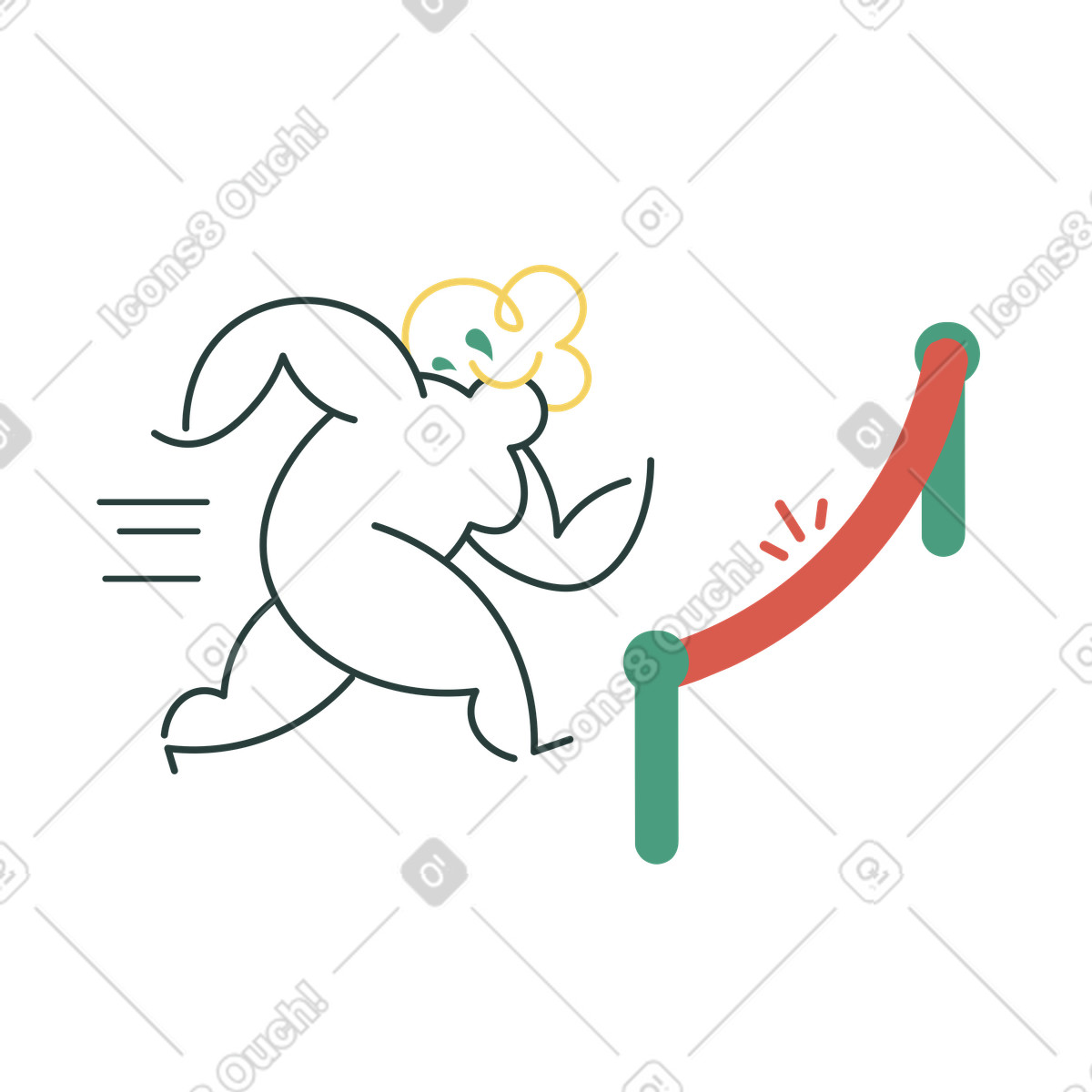 Macaroni スタイルの ランニング競争に勝つための最後のプッシュ のイラストをPNG、SVG形式でダウンロード
