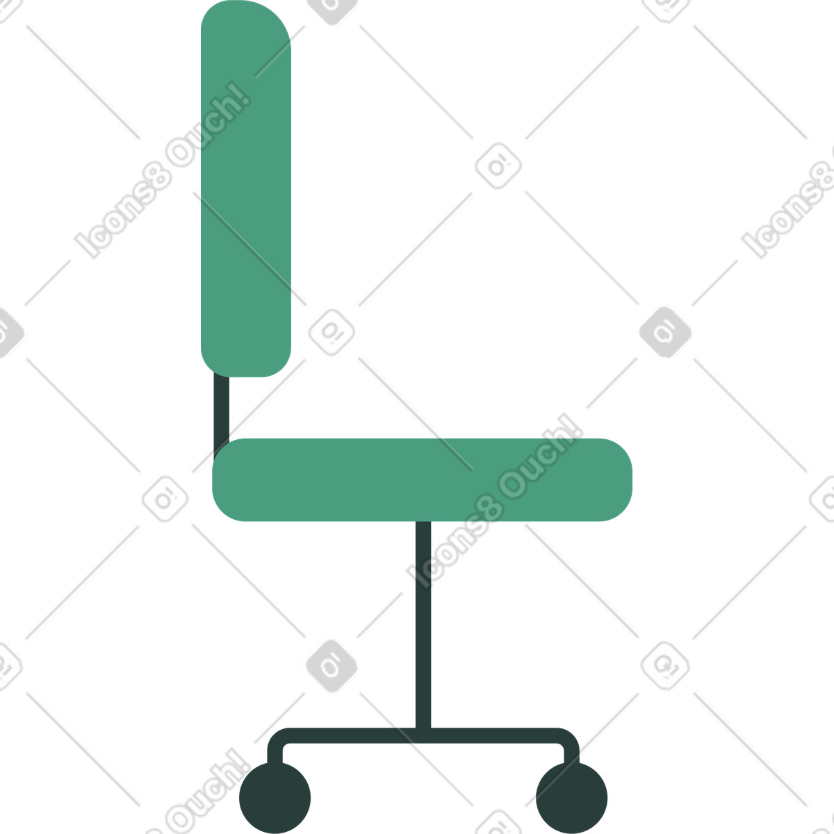 Computer chair illustration in Macaroni style download in PNG, SVG