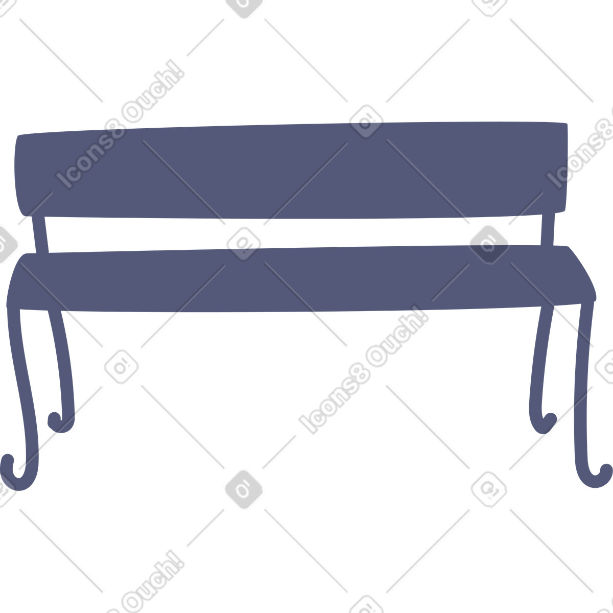 Pluto スタイルの Grey street bench のイラストをPNG、SVG形式でダウンロード