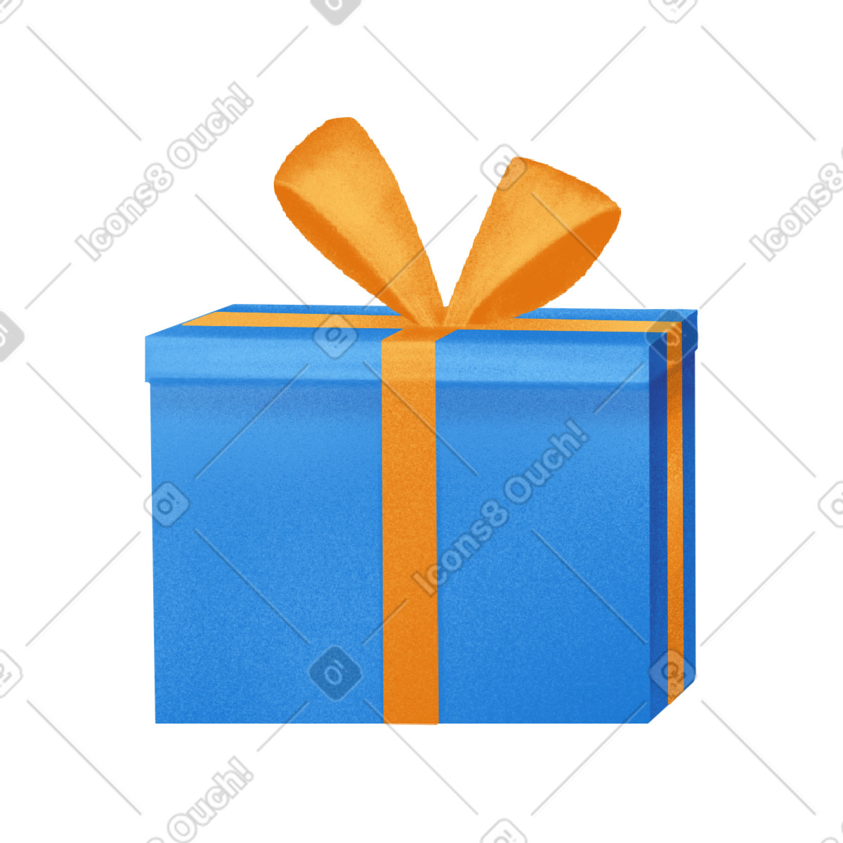 Ilustração de Blue holiday box with yellow ribbon em no estilo Gleam para baixar em PNG, SVG
