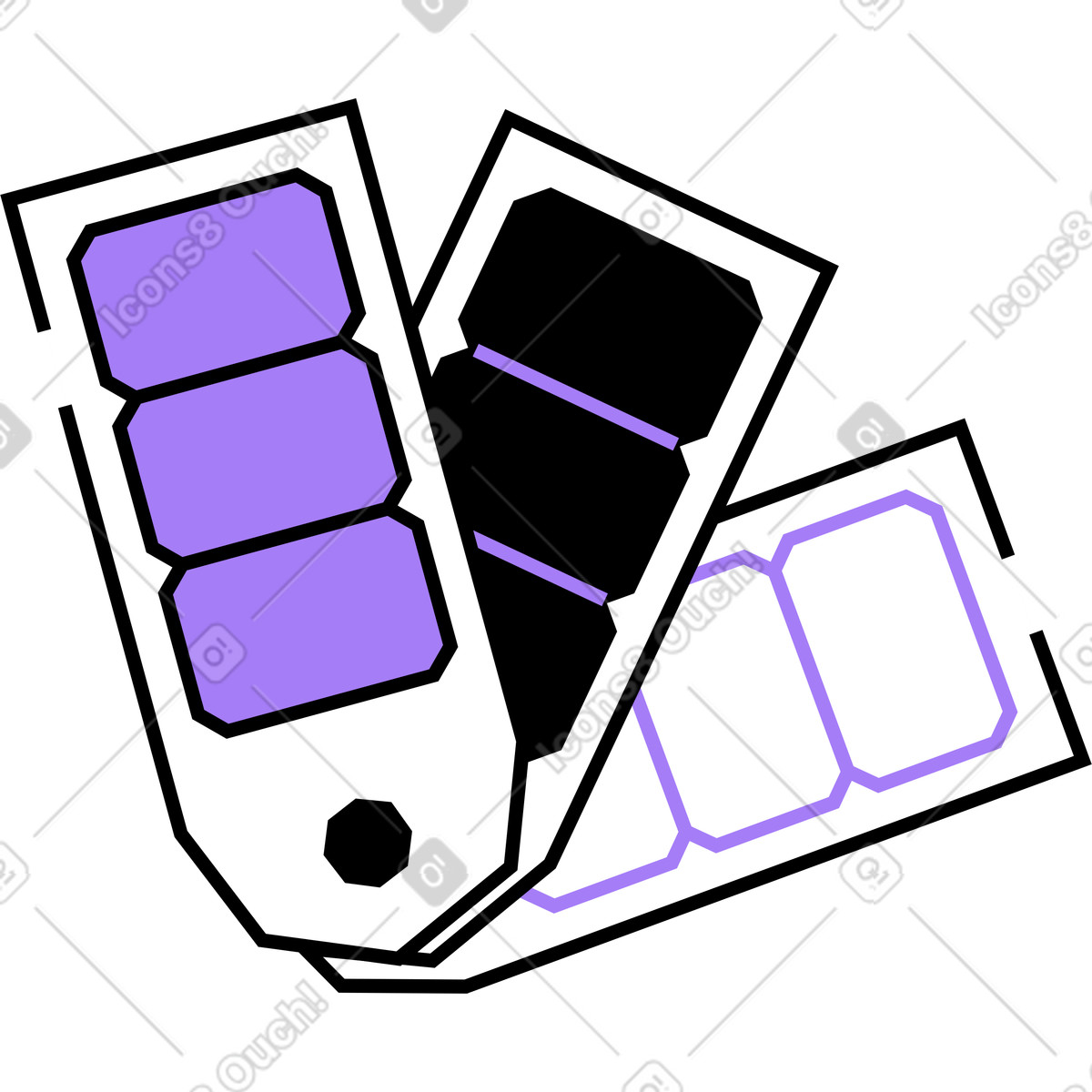 Ventaglio di campioni colore illustrazione in stile Amethyst scarica in PNG, SVG