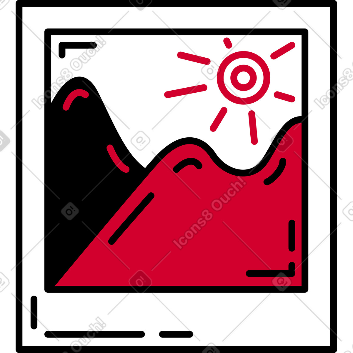 Mountain landscape photo illustration in PNG, SVG