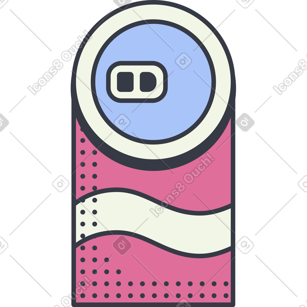 Soda can illustration in Abstract style download in PNG, SVG