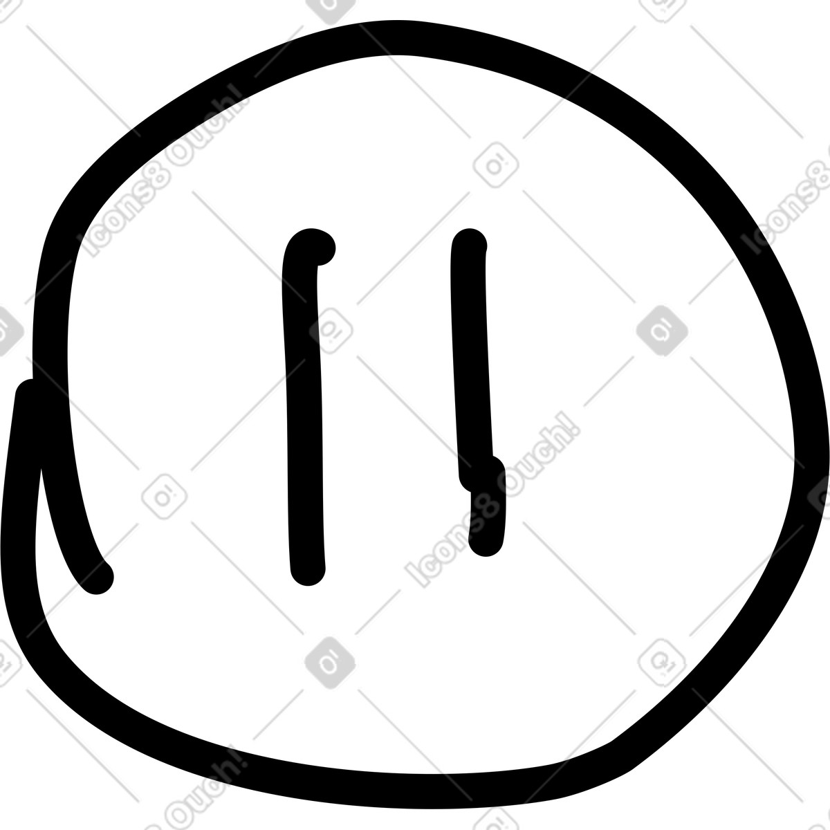 Ilustración Pause button hand drawn doodle symbol with rounded border en estilo Rondy Stickers a descargar en PNG y SVG